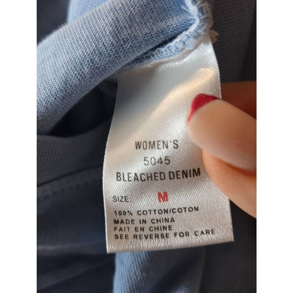 Woolrich Bleached Denim V-Neck Knit Dress - Size Medium - Picture 4 of 4